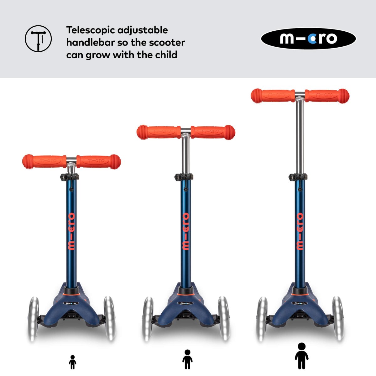 Micro Scooters Mini Micro Scooter Deluxe LED – Scooters for children, available at Learning Bugs UK