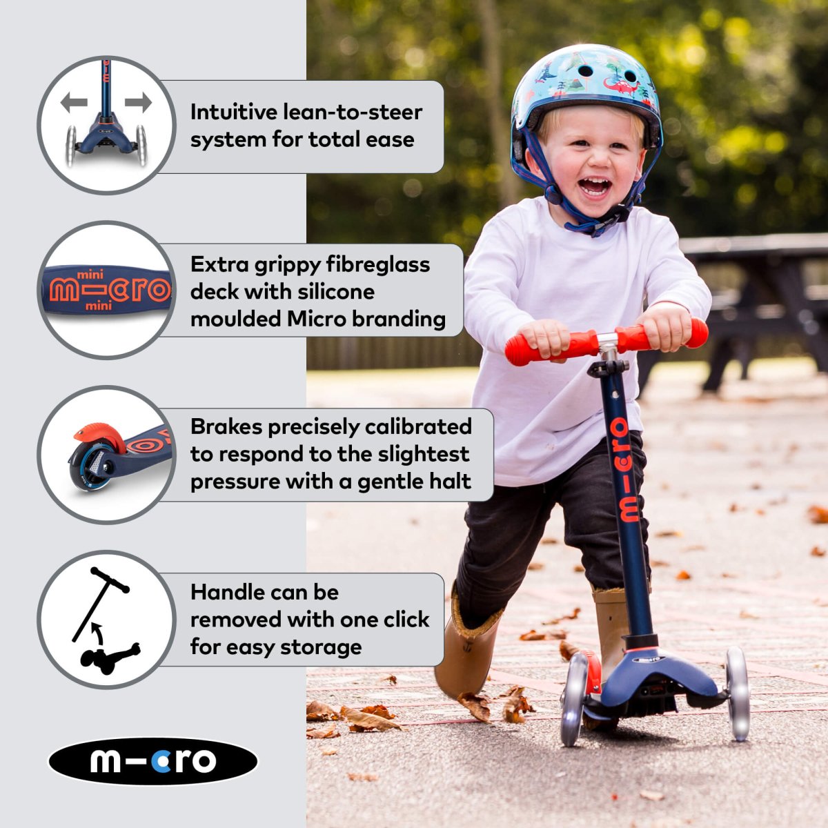 Micro Scooters Mini Micro Scooter Deluxe LED – Scooters for children, available at Learning Bugs UK