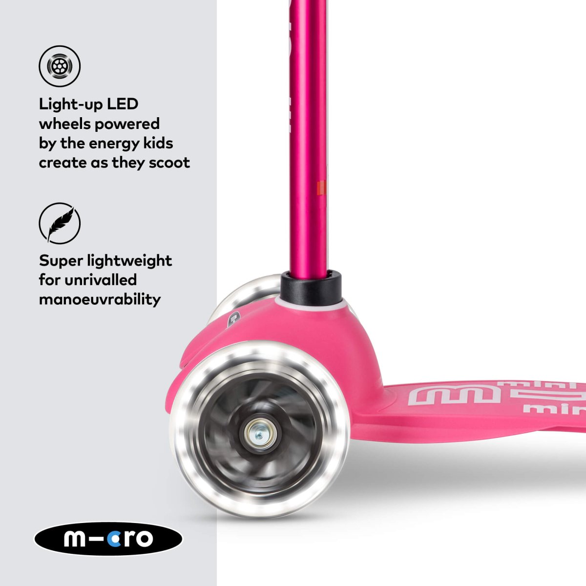 Micro Scooters Mini Micro Scooter Deluxe LED – Scooters for children, available at Learning Bugs UK