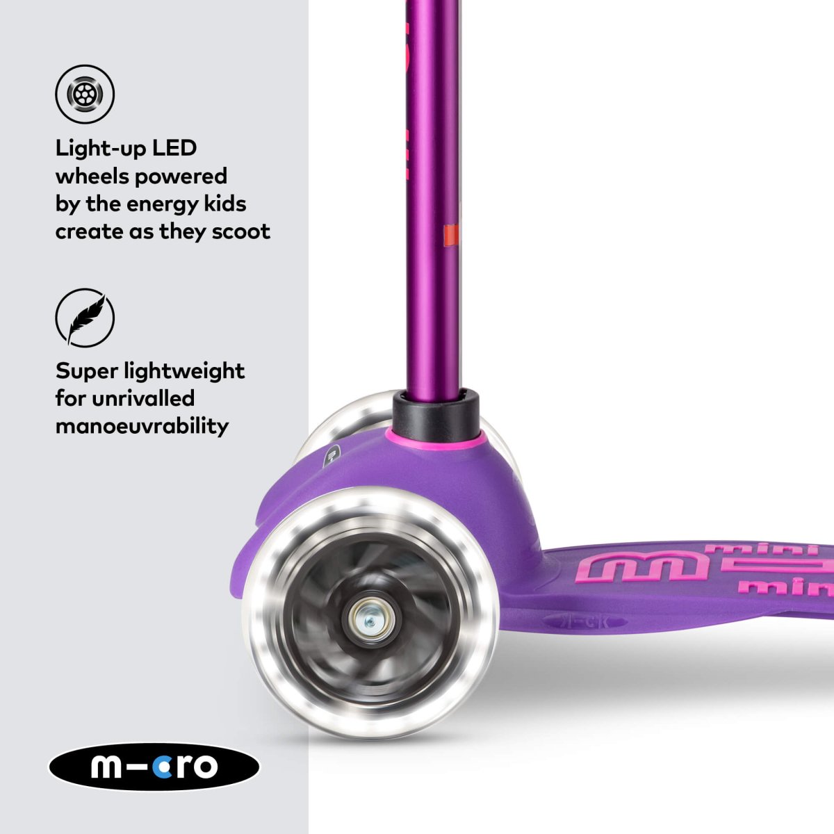 Micro Scooters Mini Micro Scooter Deluxe LED – Scooters for children, available at Learning Bugs UK