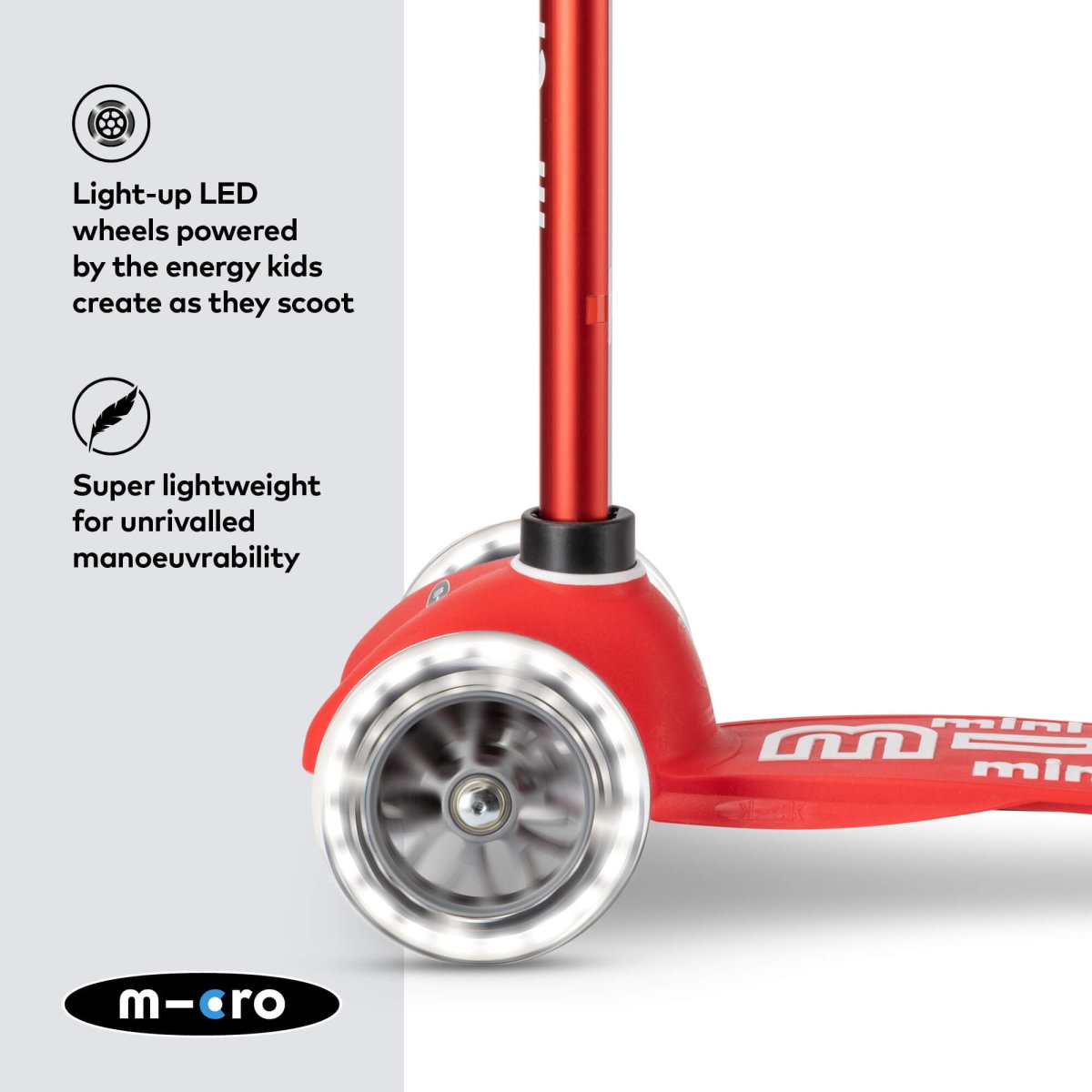 Micro Scooters Mini Micro Scooter Deluxe LED – Scooters for children, available at Learning Bugs UK