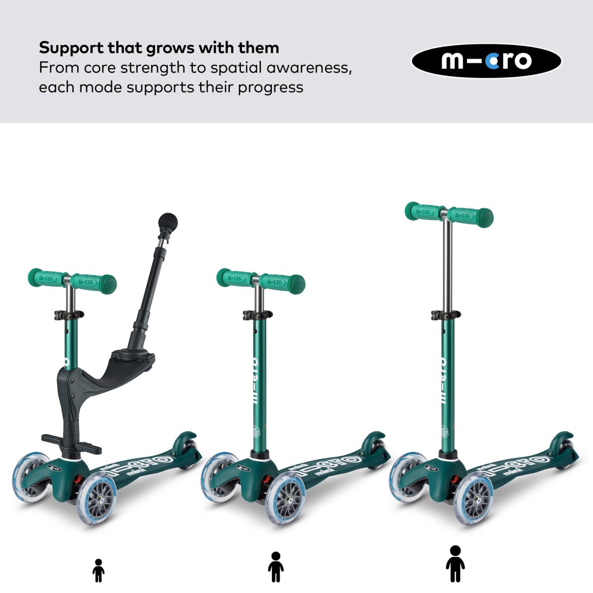 Mini Micro 3-in-1 Deluxe Plus Scooter – for children, available at Learning Bugs UK