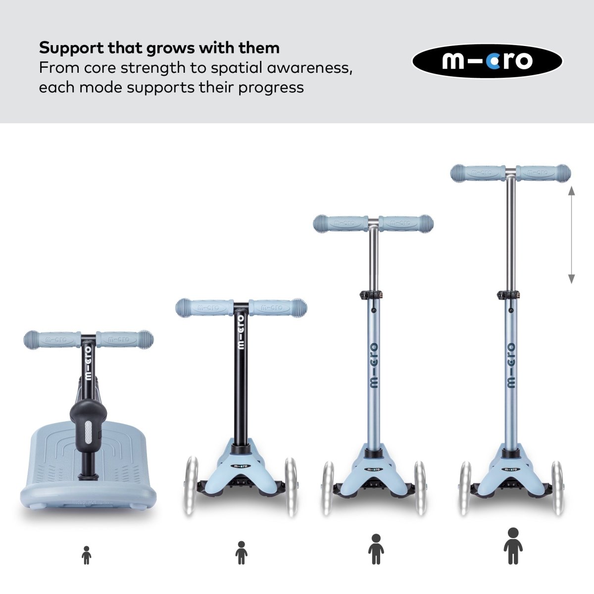 Mini Micro 6-in-1 Rock & Go Scooter – for children, available at Learning Bugs UK