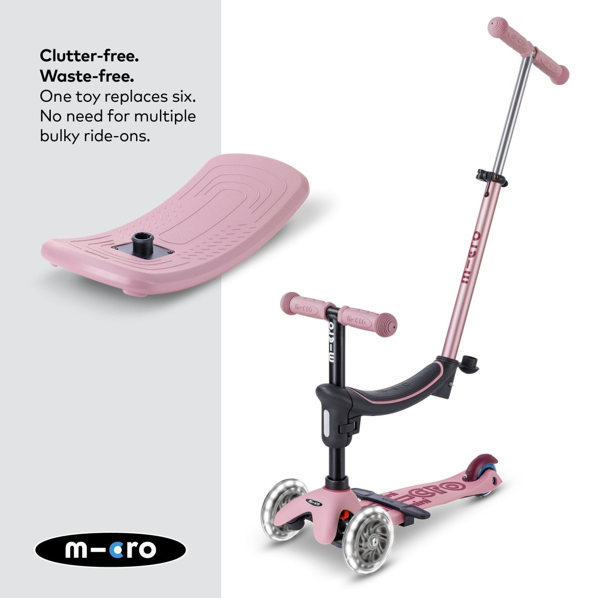 Micro Scooters Mini Micro 6-in-1 Rock & Go Scooter – Scooters for children, available at Learning Bugs UK