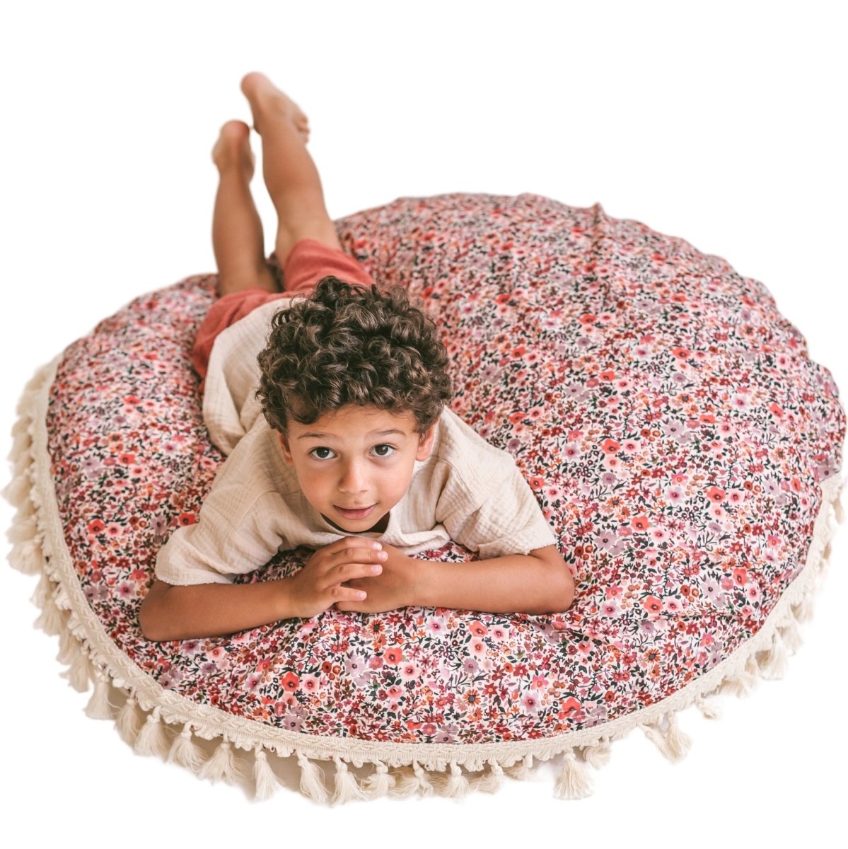 MINICAMP Big Floor Cushion in Rose Flower Pattern – Floor Pillows for children, available at Learning Bugs UK