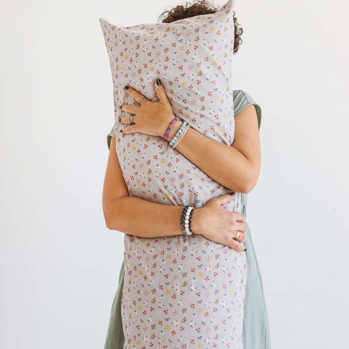 MINICAMP Full Body Maternity Pillow with Organic Floral Print Cover – Lumbar Pillows for children, available at Learning Bugs UK