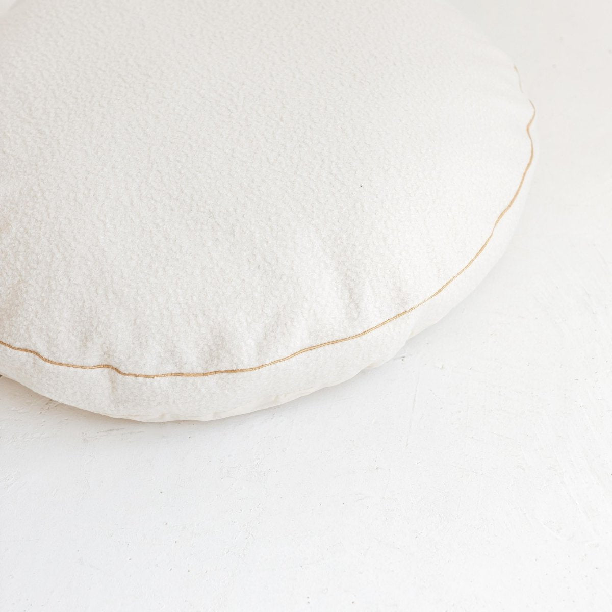 MINICAMP Boucle Fabric Kids Floor Cushion in Ecru – Floor Pillows for children, available at Learning Bugs UK