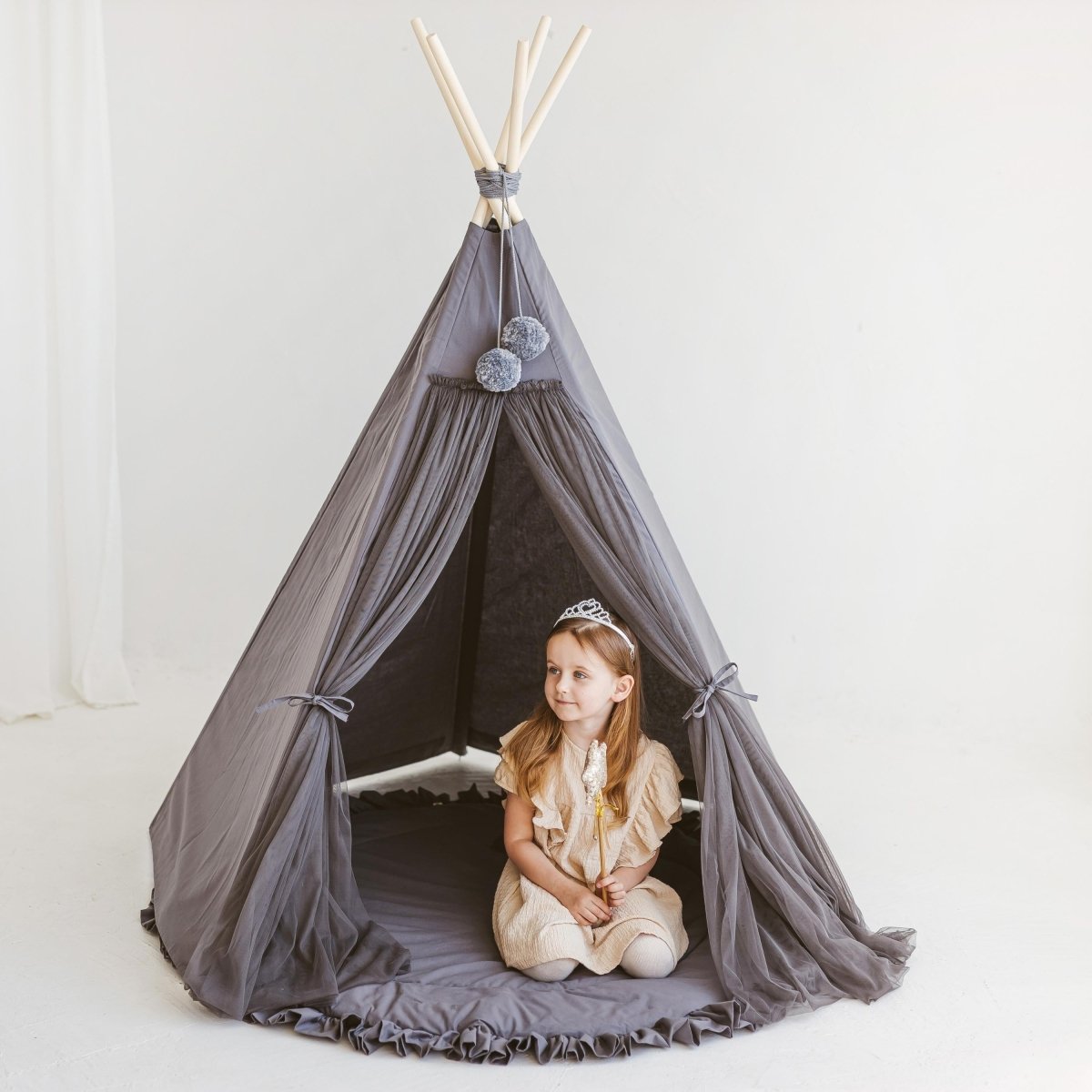 MINICAMP Fairy Kids Play Tent in Grey – Teepees for children, available at Learning Bugs UK