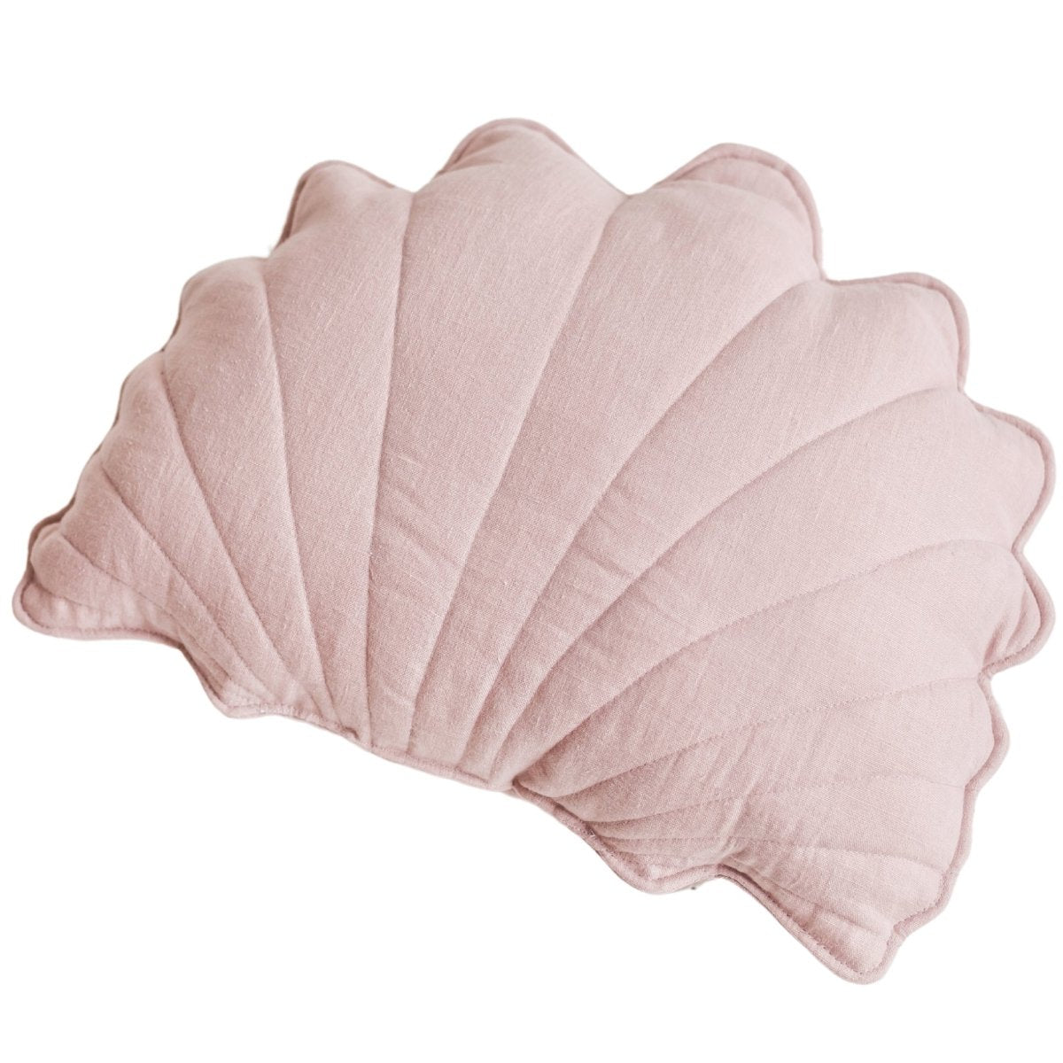 MINICAMP Linen Sea Shell Pillow – Pink Throw Pillow for Coastal & Beach Decor – Decorative Pillows for children, available at Learning Bugs UK