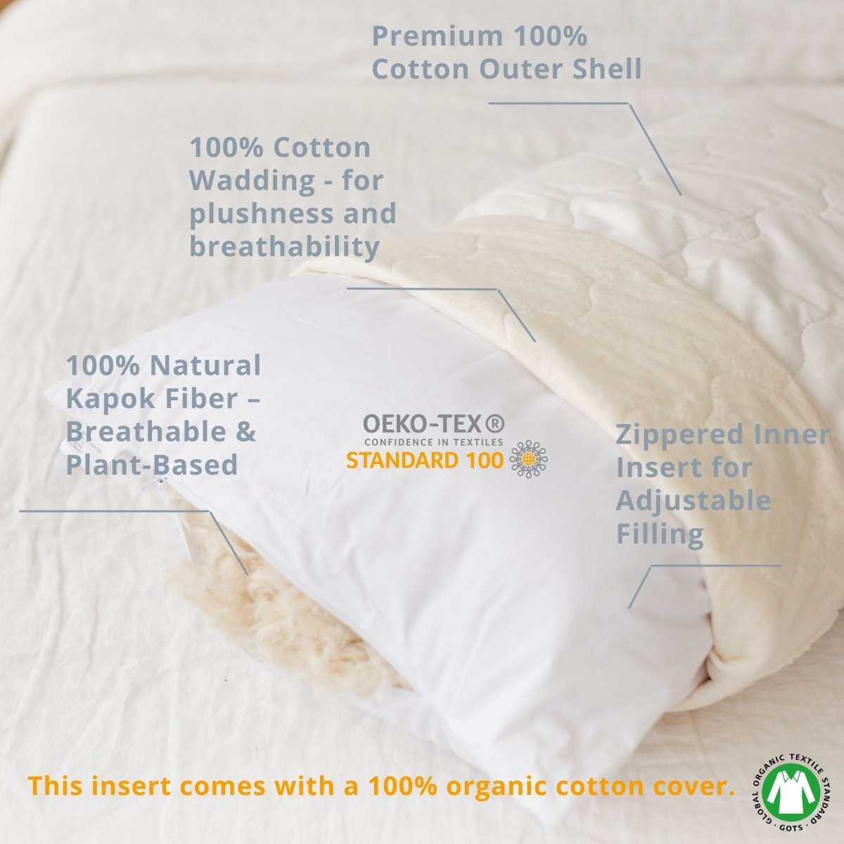 MINICAMP Long Maternity & Lumbar Support Pillow with Organic Cover in Navy Blue – Lumbar Pillows for children, available at Learning Bugs UK