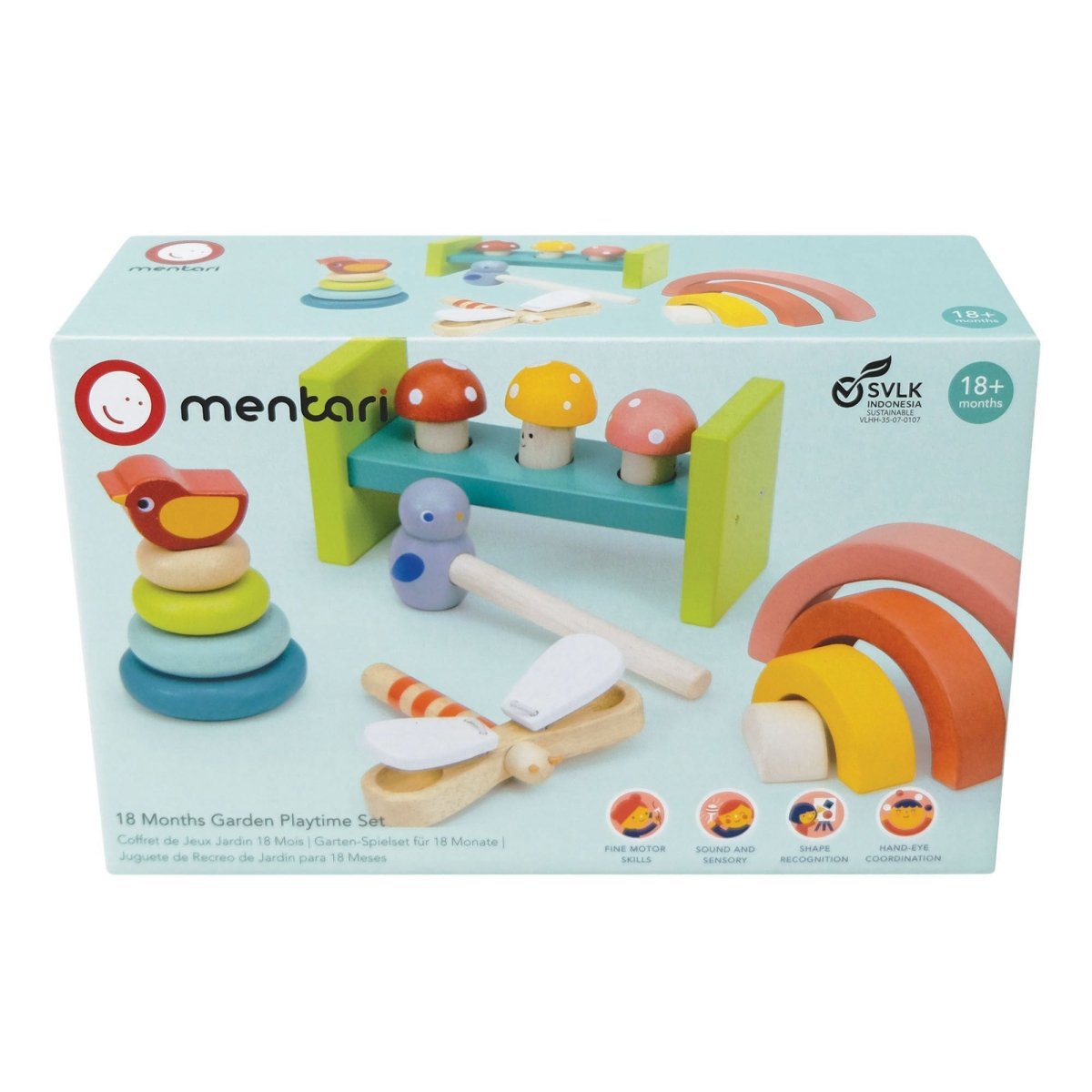18 Months Garden Playtime Set – wooden toddler toy for children, available at Learning Bugs UK