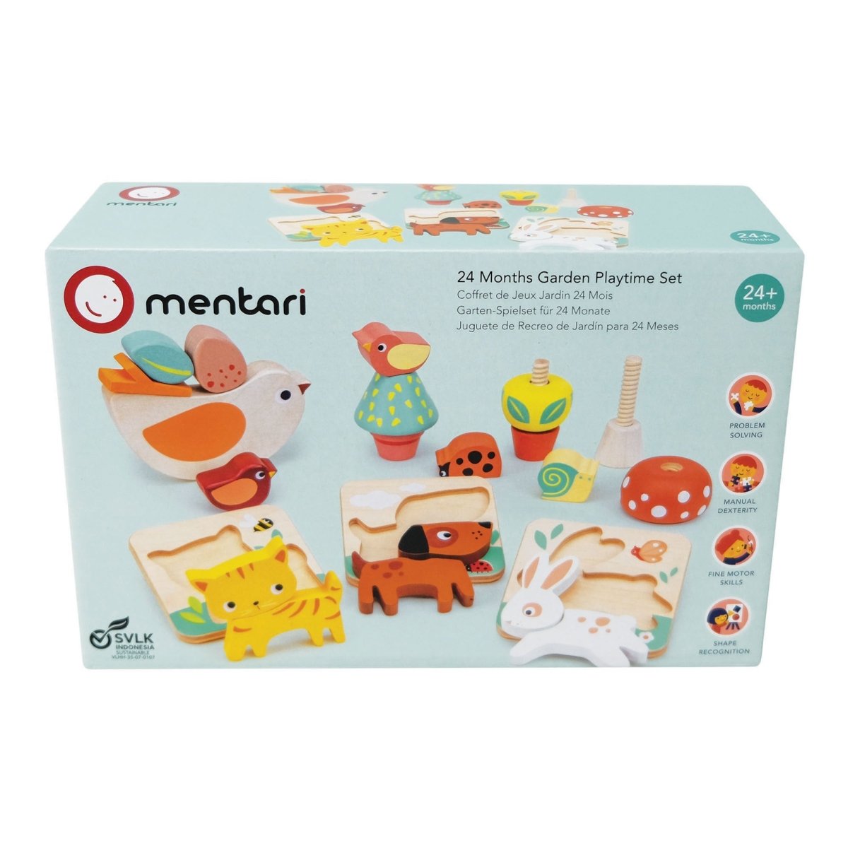 24 Months Garden Playtime Set – wooden toddler toy for children, available at Learning Bugs UK
