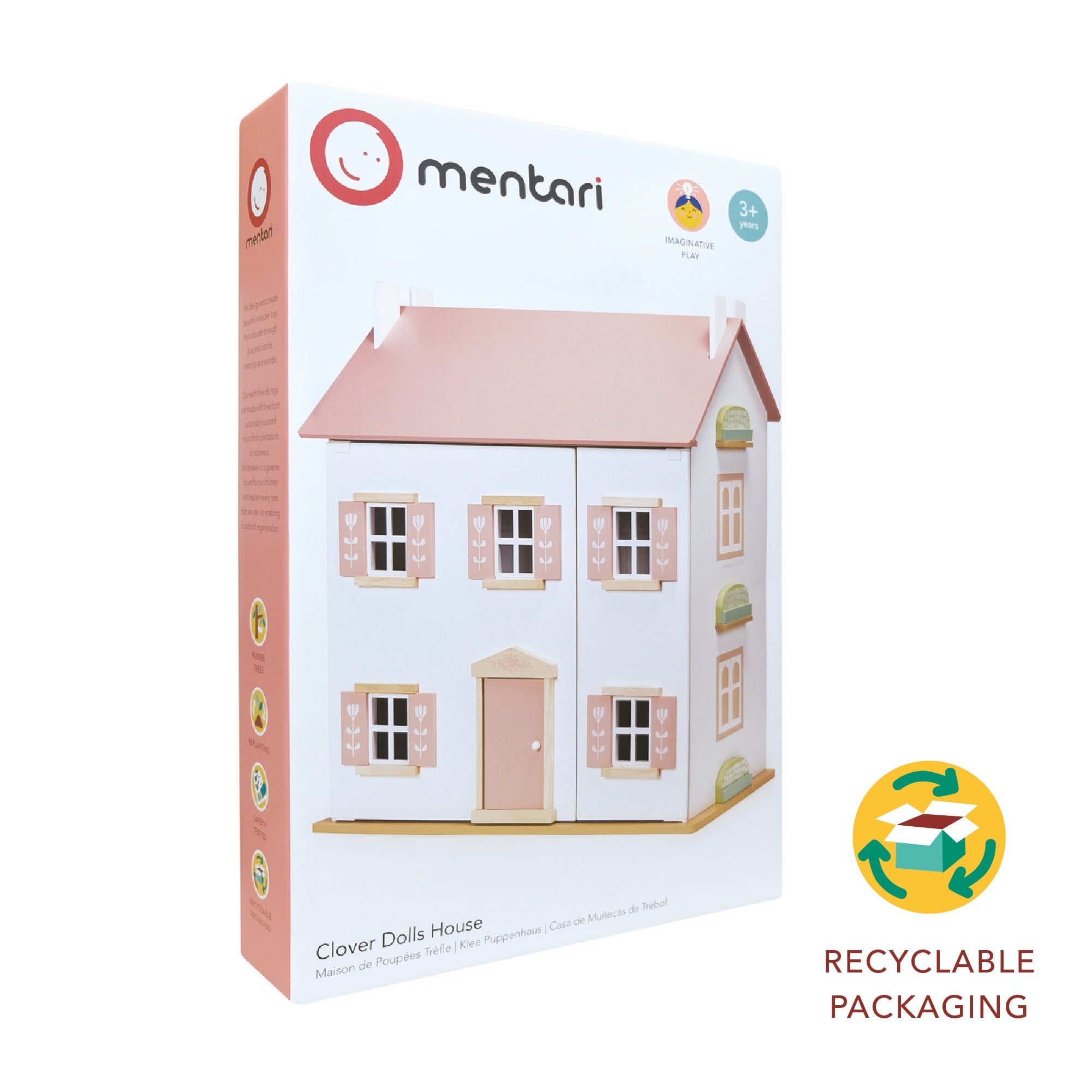Buy Clover Dolls House | Wooden dolls house for kids by Learning Bugs UK