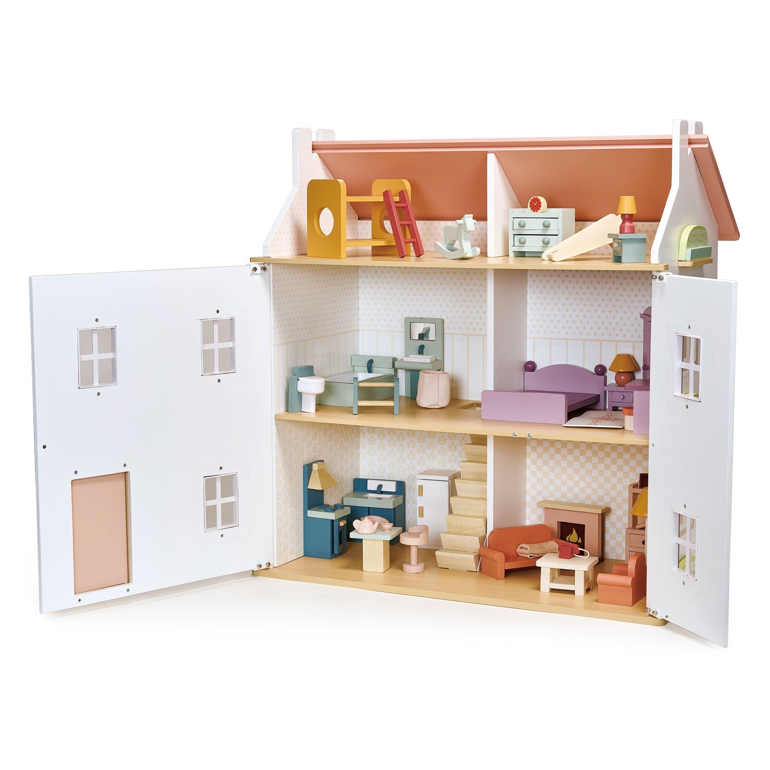 Buy Clover Dolls House | Wooden dolls house for kids by Learning Bugs UK