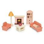 Buy Mentari Dolls House Furniture Bundle Set of 6 (MT7621 Sittingroom, MT7622 Dining Room, MT7623 Kitchen, MT7624 Bathroom, MT7625 Bedroom, MT7626 Playroom) | Wooden dolls house furniture bundle for kids by Learning Bugs UK