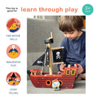 Buy Fishbones Pirate Ship | Wooden boat for kids by Learning Bugs UK