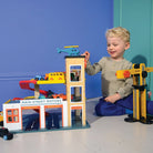 Buy Multi Level Garage with Lift | Wooden garage playset + cars for kids by Learning Bugs UK