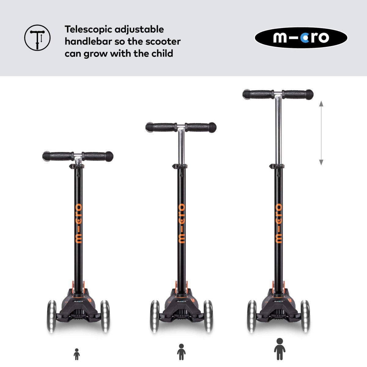 Micro Scooters Maxi Micro Scooter Deluxe LED – Scooters for children, available at Learning Bugs UK