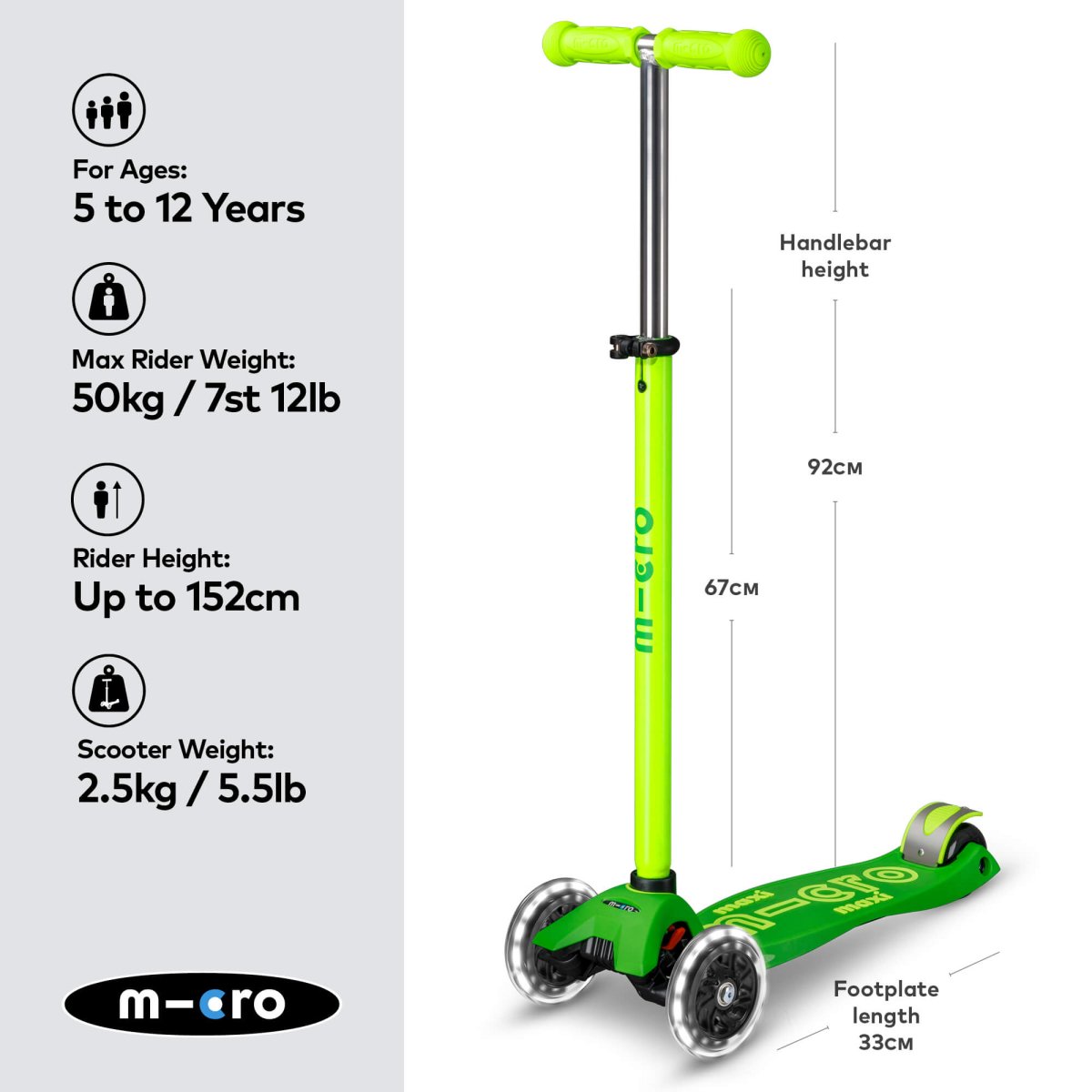 Micro Scooters Maxi Micro Scooter Deluxe LED – Scooters for children, available at Learning Bugs UK