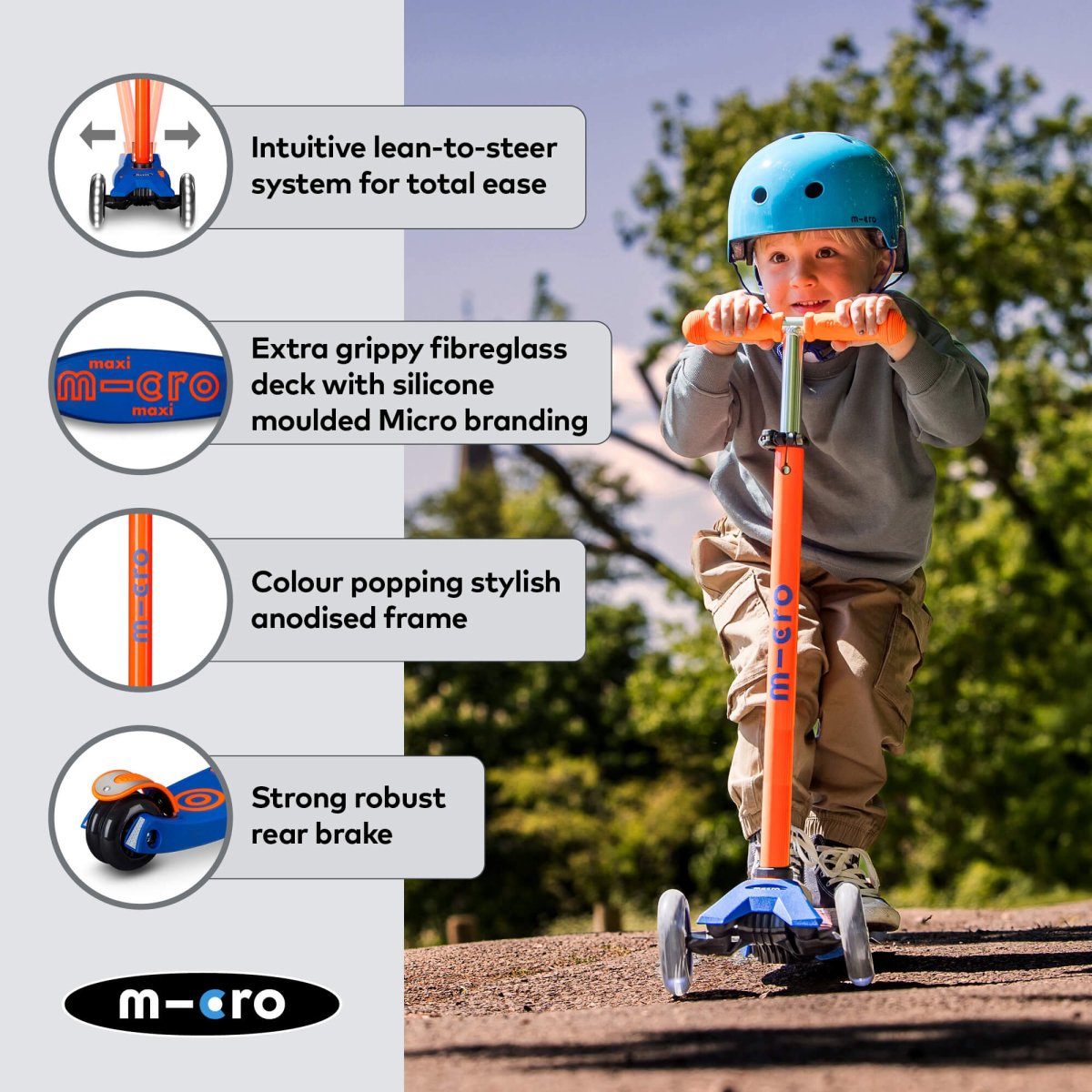 Micro Scooters Maxi Micro Scooter Deluxe LED – Scooters for children, available at Learning Bugs UK