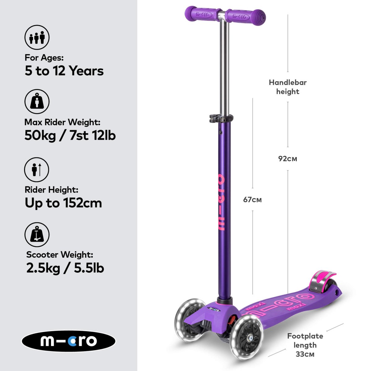Micro Scooters Maxi Micro Scooter Deluxe LED – Scooters for children, available at Learning Bugs UK