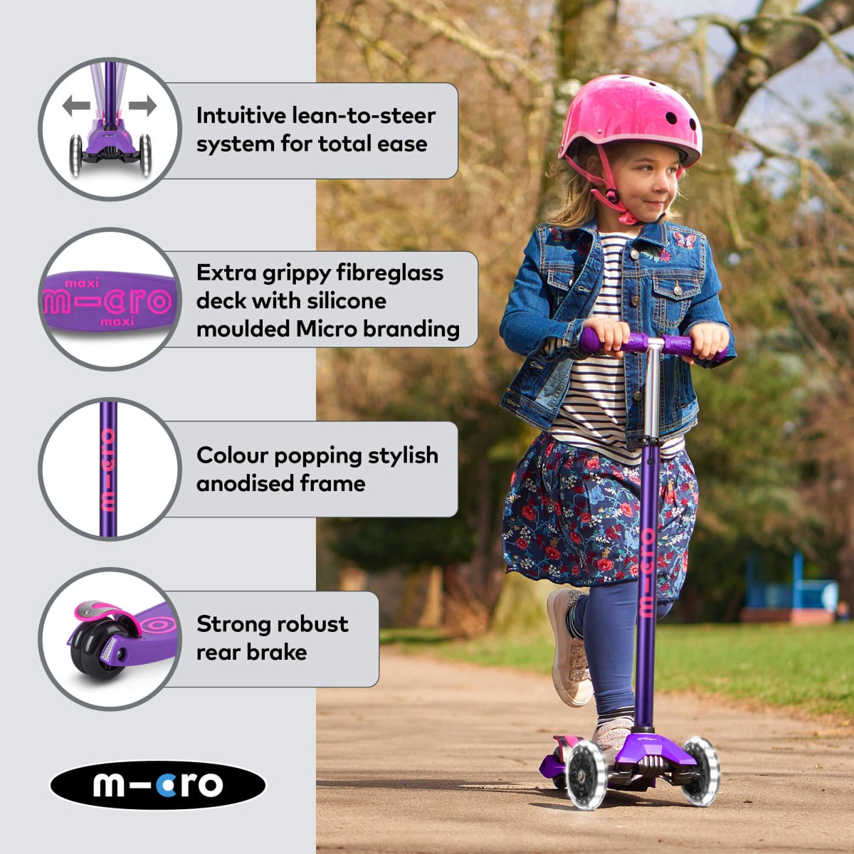 Micro Scooters Maxi Micro Scooter Deluxe LED – Scooters for children, available at Learning Bugs UK