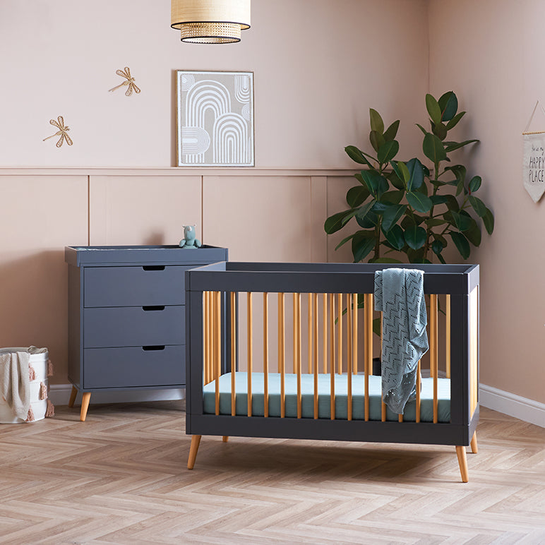Obaby Maya Mini 2 Piece Room Set - Slate With Natural