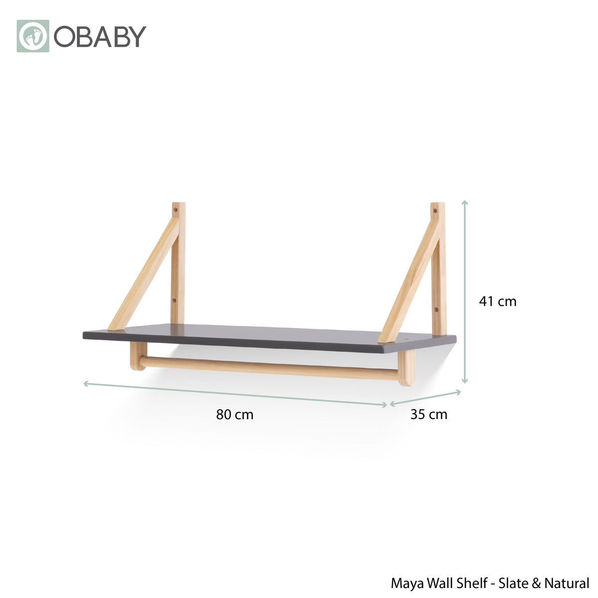 Obaby Maya Shelf - Slate With Natural