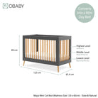Obaby Maya Mini 3 Piece Room Set - Slate With Natural