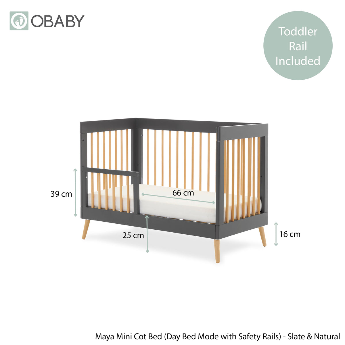 Obaby Maya Mini 2 Piece Room Set - Slate With Natural