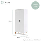 Obaby Maya 3 Piece Room Set - White With Natural