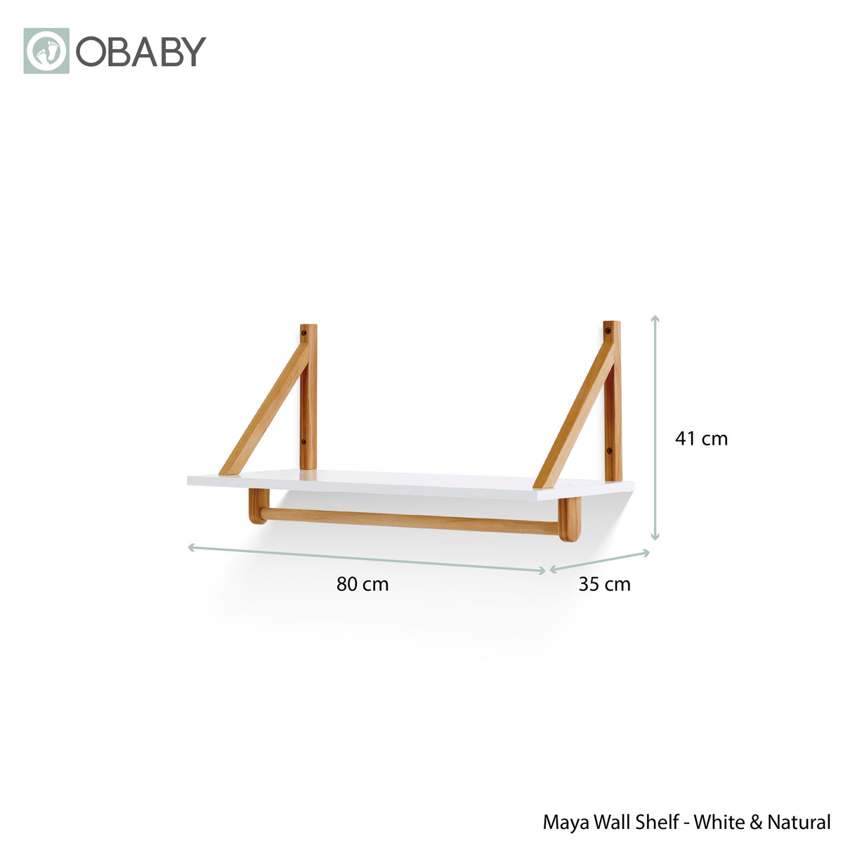 Obaby Maya Shelf - White With Natural