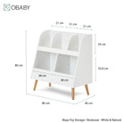 Obaby Maya Bookcase/Toy Storage - White With Natural