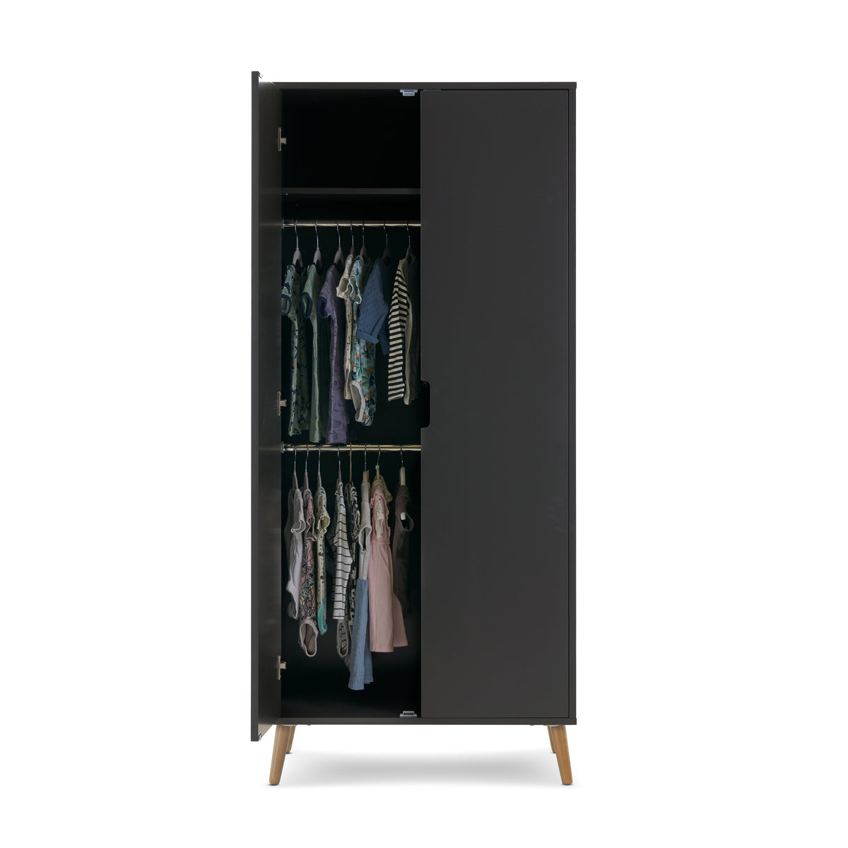 Obaby Maya Double Wardrobe - Slate With Natural