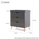 Obaby Maya Mini 3 Piece Room Set - Slate With Natural