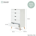 Obaby Maya Tall Boy - White With Natural