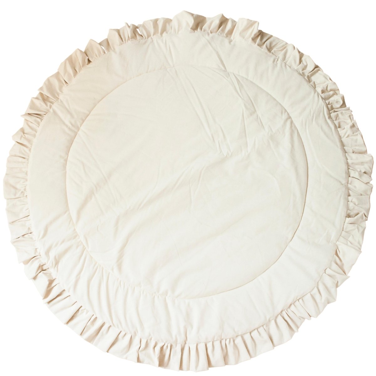 MINICAMP Kids Playmat with Ruffled Border in Ecru – Playmats for children, available at Learning Bugs UK