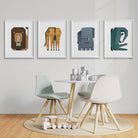 Minimal Safari Animals Nursery Prints Set of 4 – Print Sets for children, available at Learning Bugs UK