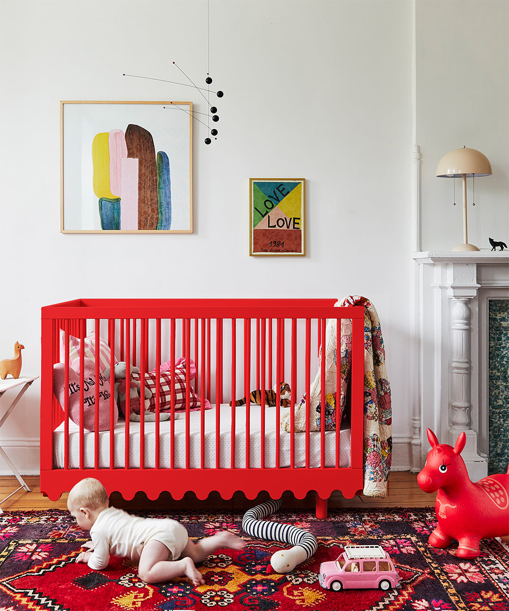Oeuf Moss Cot Bed - Tomato, view 3