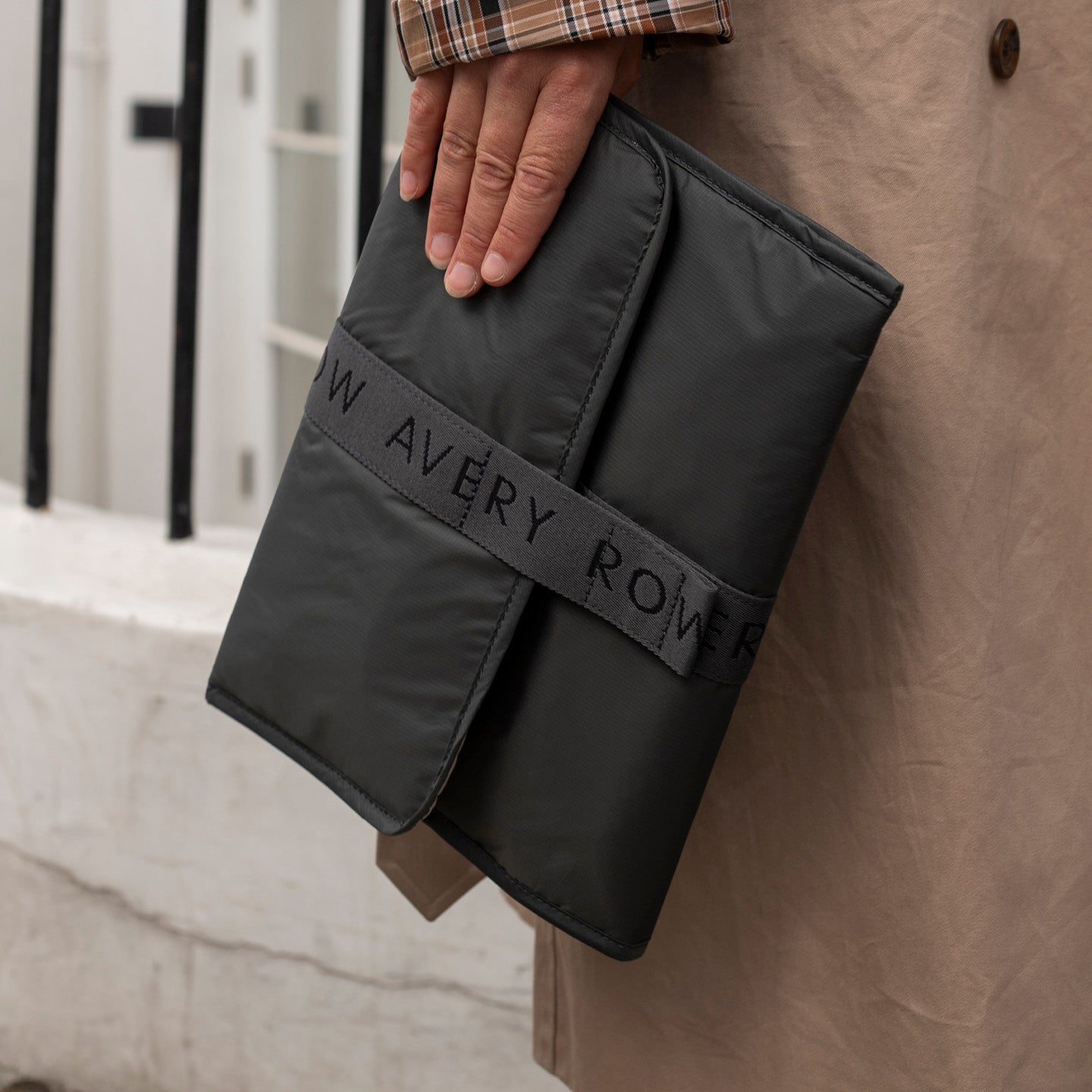 Buy Recycled Nylon Travel Baby Changing Mat - Soft Black | Changing Bags & Travel Changing Mats for kids by Learning Bugs UK