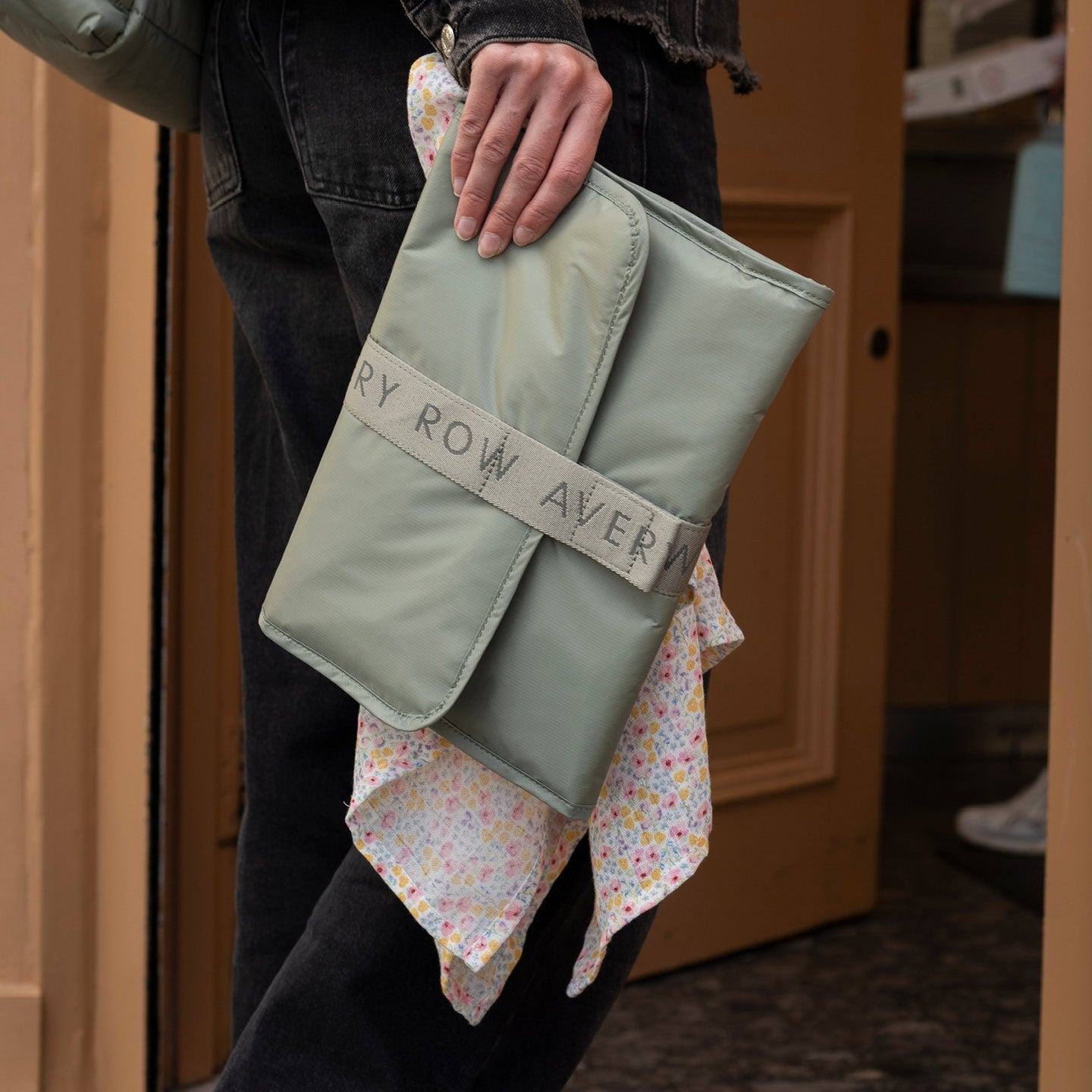 Buy Recycled Nylon Travel Baby Changing Mat - Olive | Changing Bags & Travel Changing Mats for kids by Learning Bugs UK