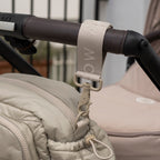 Buy Logo Pram Bag Clips - Oyster | Changing Bags & Travel Changing Mats for kids by Learning Bugs UK