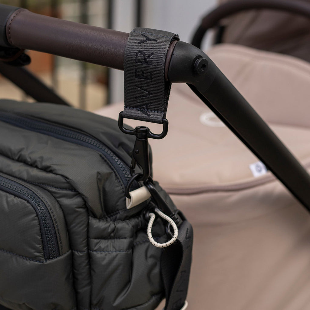 Logo Pram Bag Clips - Soft Black