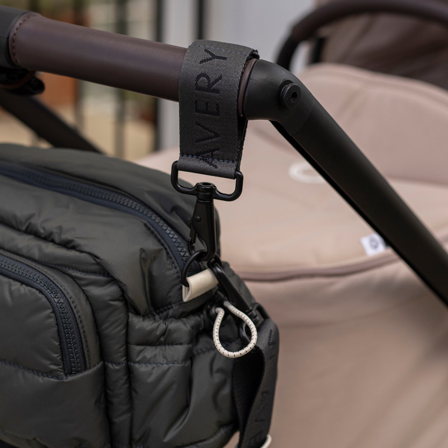 Buy Logo Pram Bag Clips - Soft Black | Changing Bags & Travel Changing Mats for kids by Learning Bugs UK