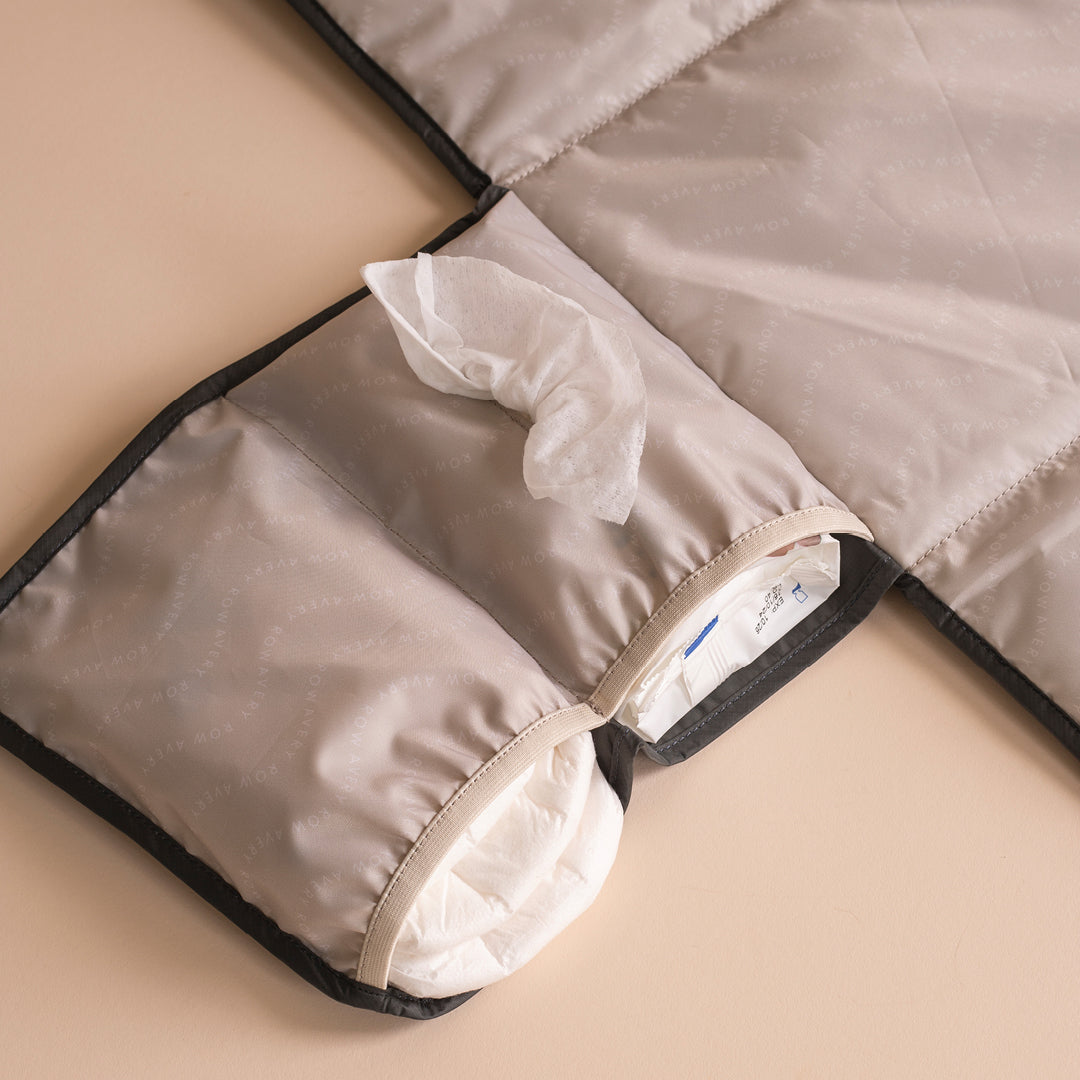 Recycled Nylon Travel Baby Changing Mat - Soft Black