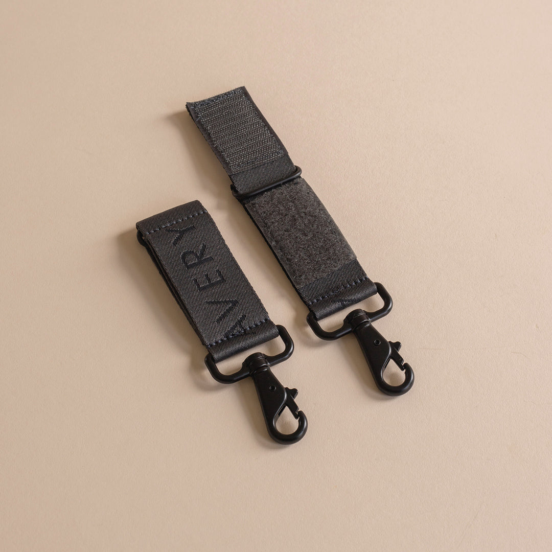 Logo Pram Bag Clips - Soft Black