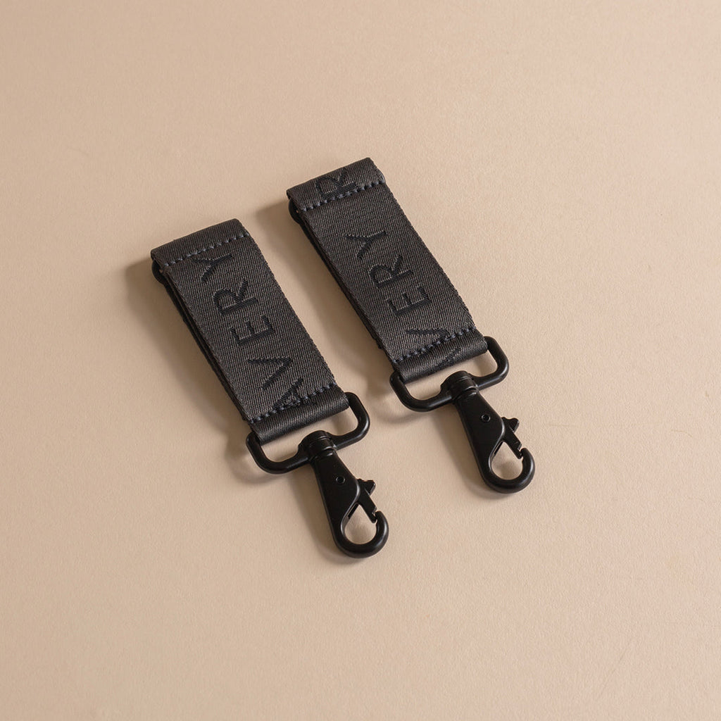 Logo Pram Bag Clips - Soft Black