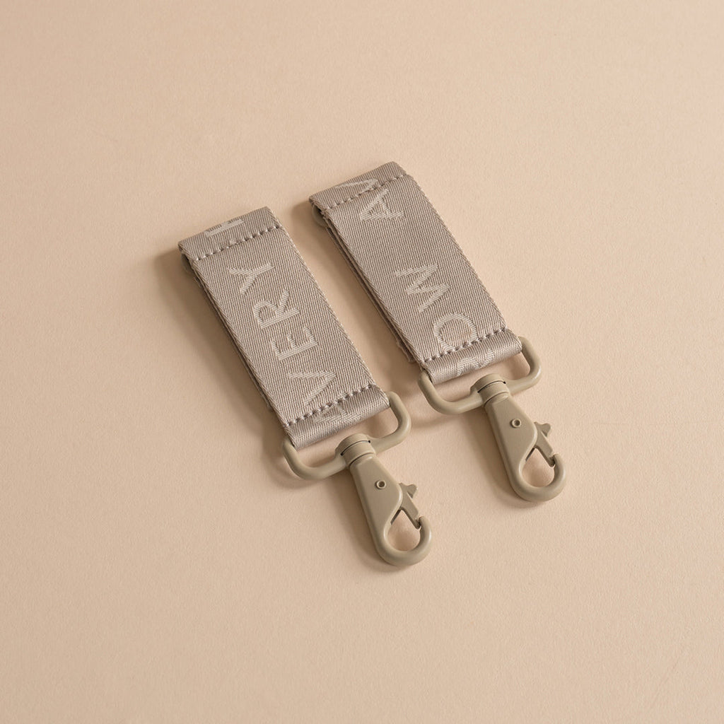 Logo Pram Bag Clips - Oyster