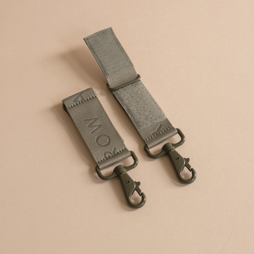 Logo Pram Bag Clips - Olive