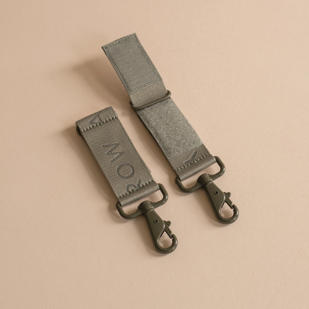 Logo Pram Bag Clips - Olive